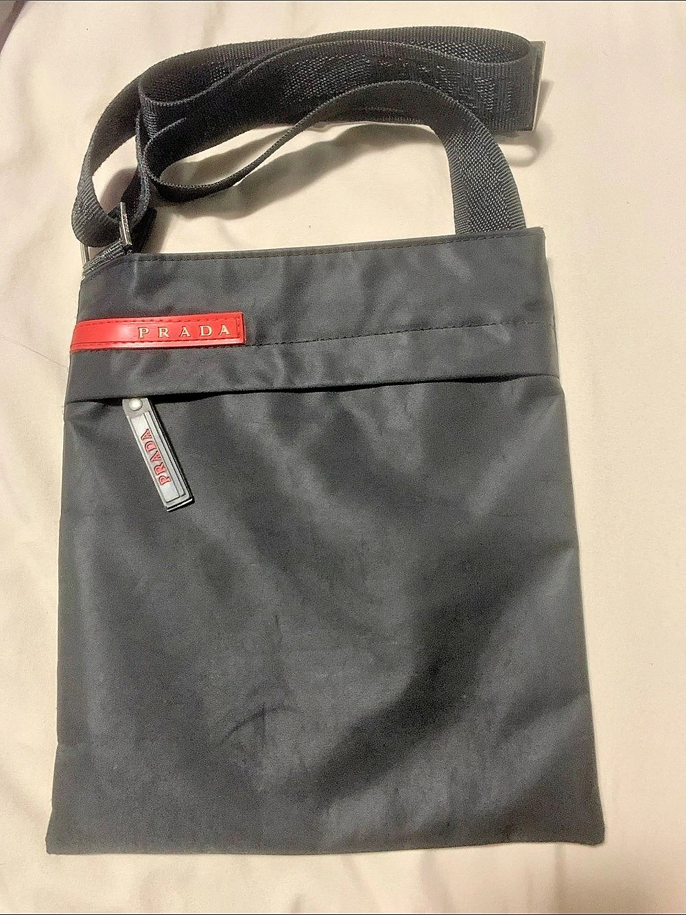 Prada Tessuto Nylon Crossbody Bag Black